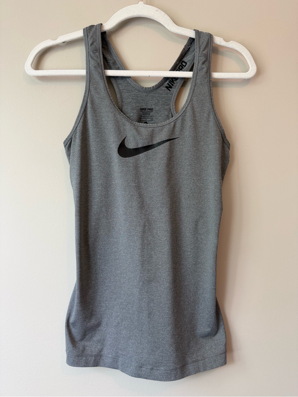 Nike Pro Dri-Fit Racerback Tank Top Size S | Heather Gray | Workout | VGUC